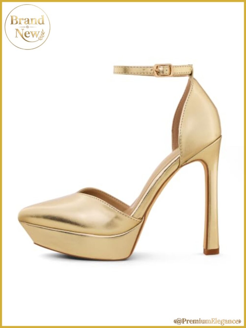 Luxurious 5 inch High Ankle Strap Platform Pumps